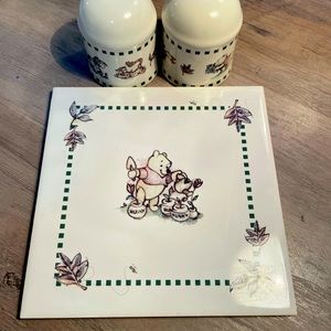 Vintage Disney Winnie the Pooh Plate And shakers